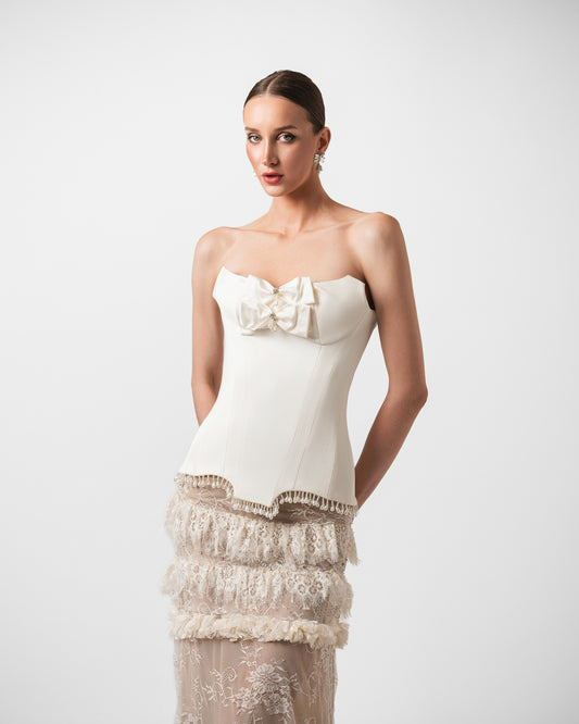 DHALIA PEARL OFFWHITE MAXI GOWN