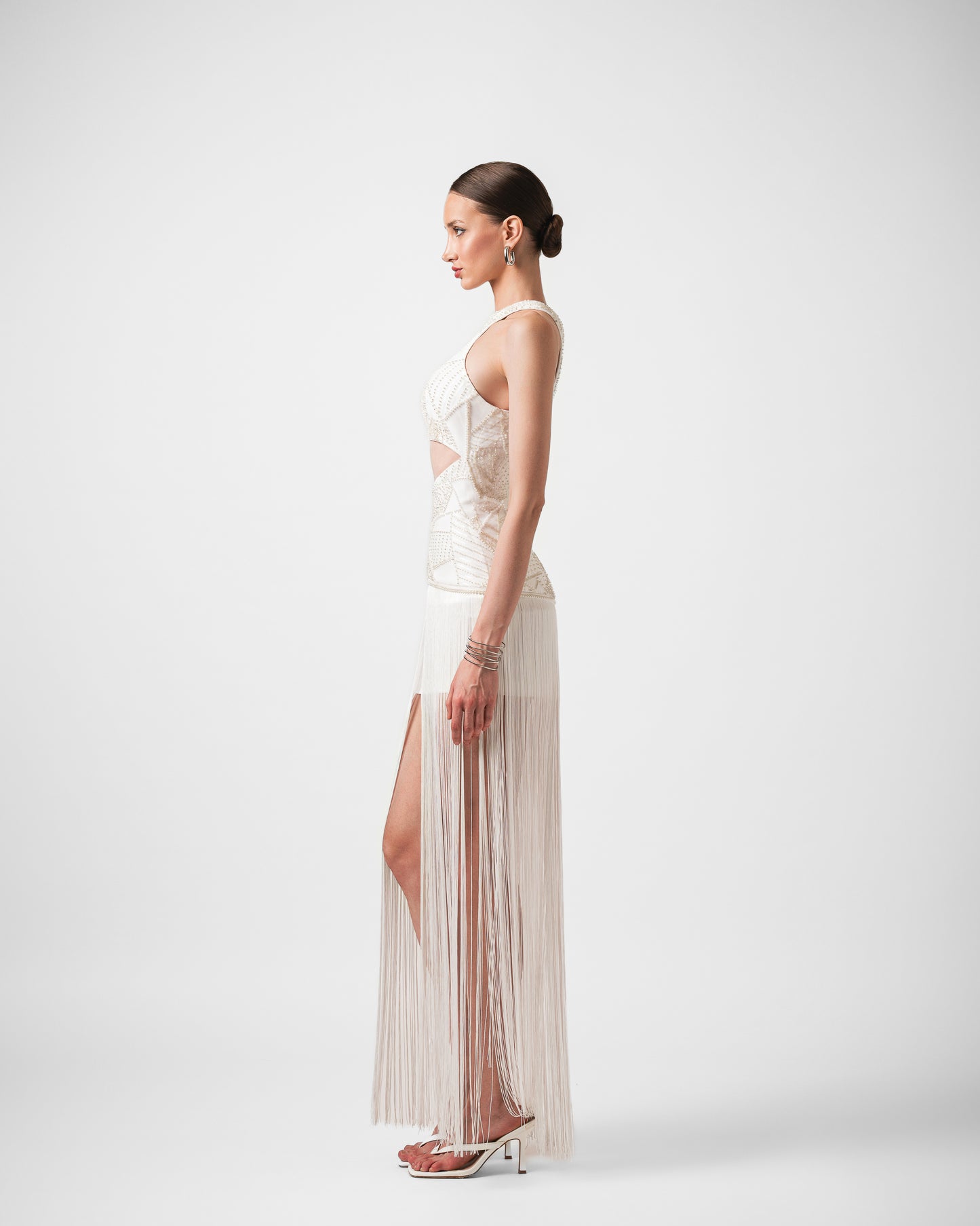 CAPRI SEQUIN FRINGE LONG DRESS
