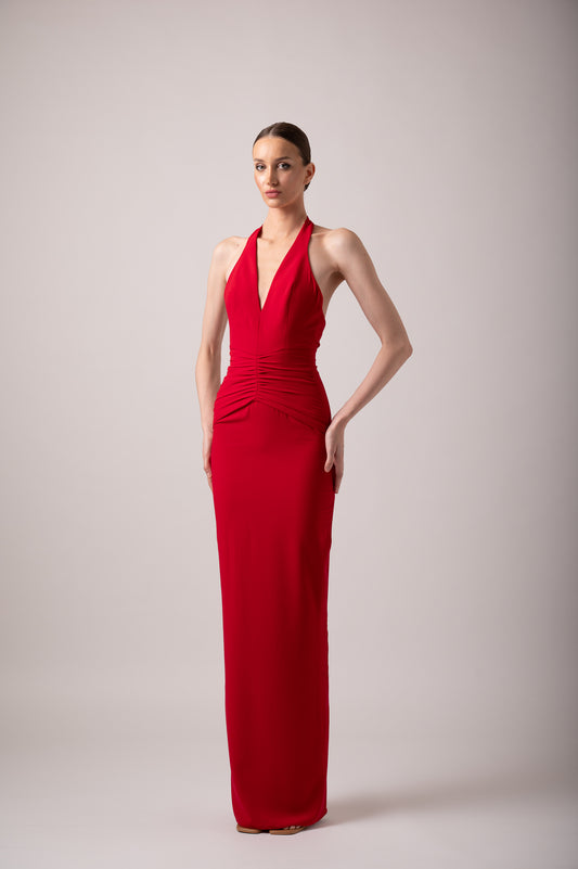 CAMILA RICH RED LONG GOWN