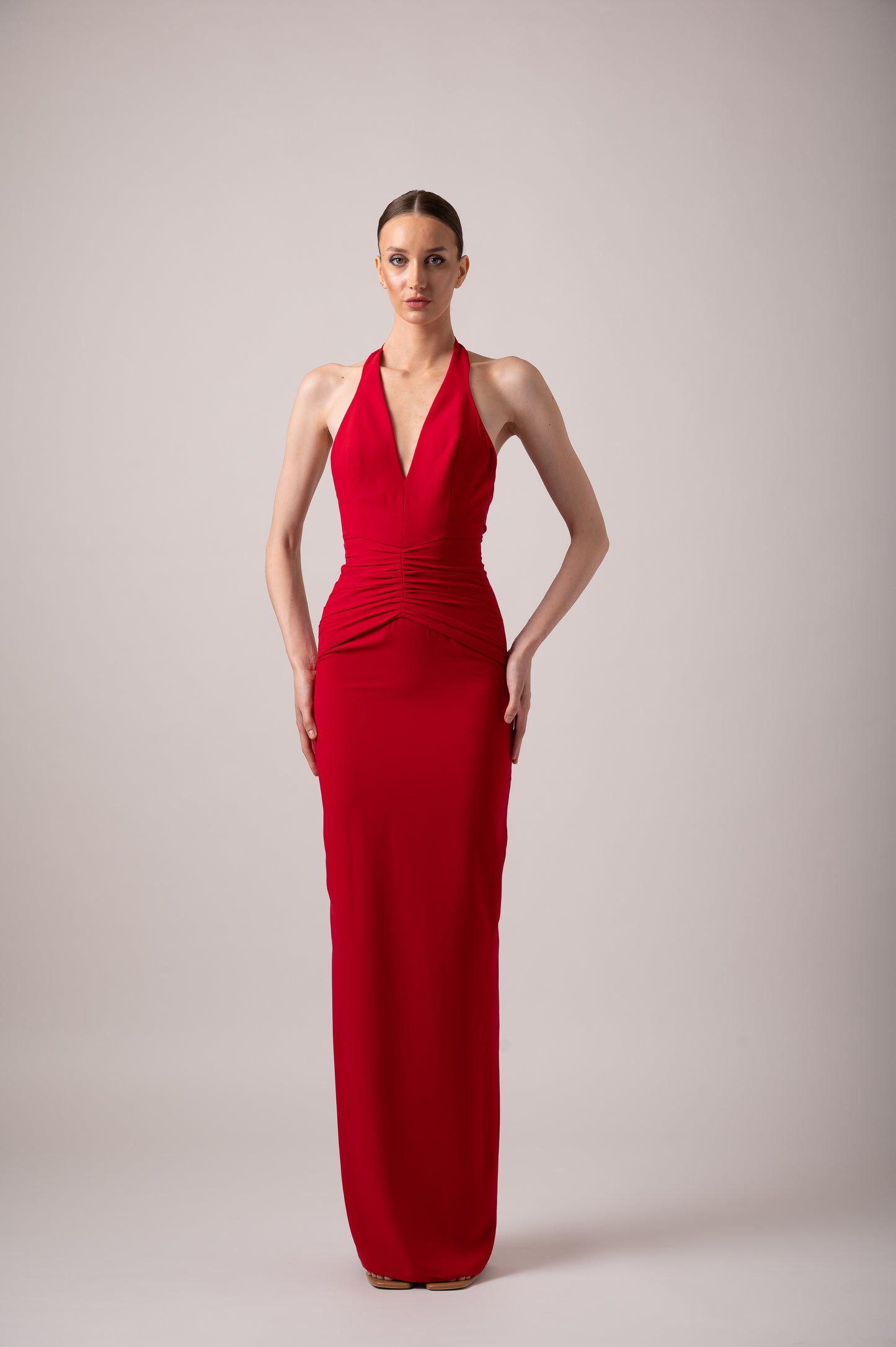 CAMILA RICH RED LONG GOWN
