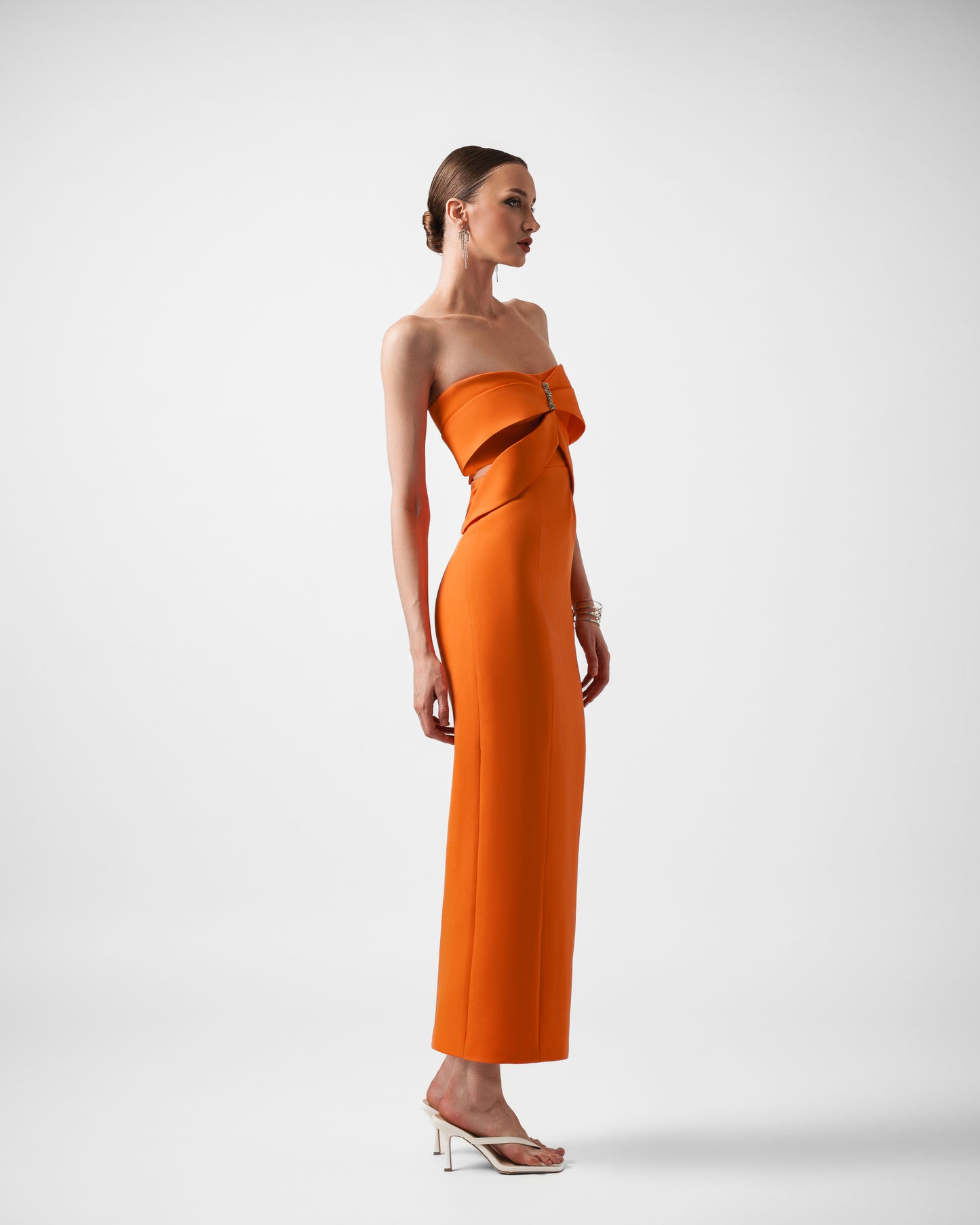 ROSALIE ORANDE CUTOUT MIDI DRESS