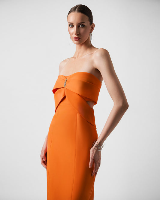 ROSALIE ORANDE CUTOUT MIDI DRESS