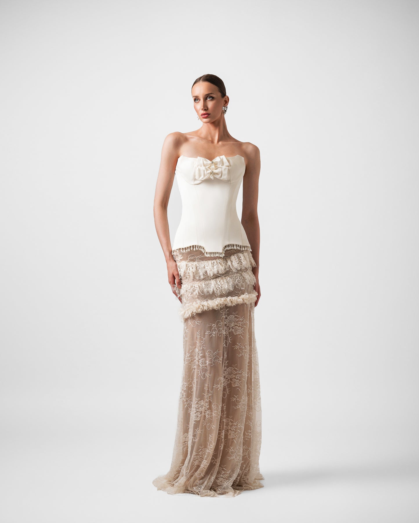 DHALIA PEARL OFFWHITE MAXI GOWN