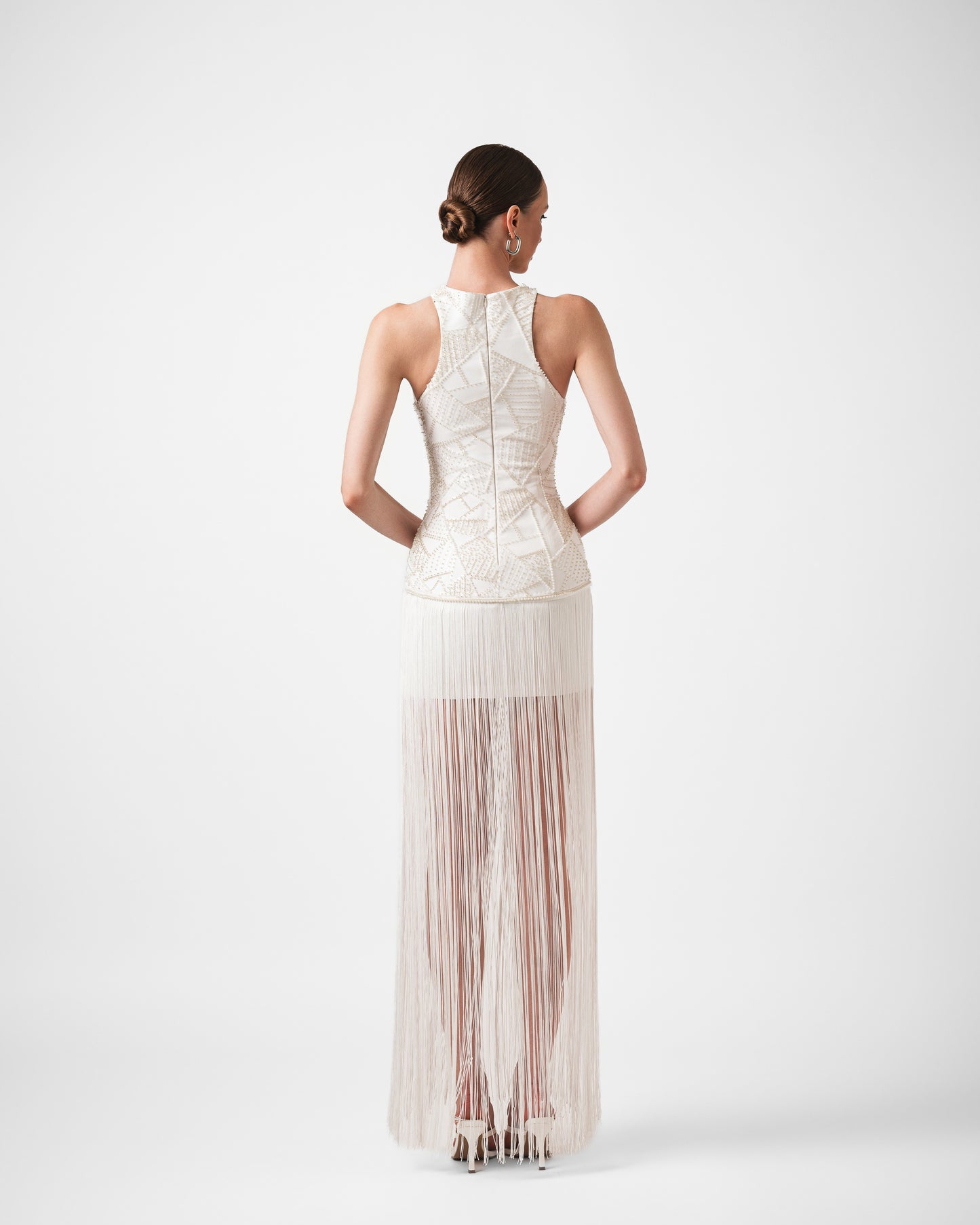 CAPRI SEQUIN FRINGE LONG DRESS
